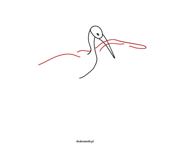 bocian z rozpostartymi skrzydłami - instrukcja w obrazkach