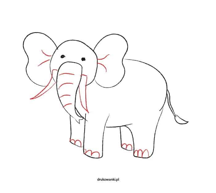 prosty rysunek słonia dla dzieci