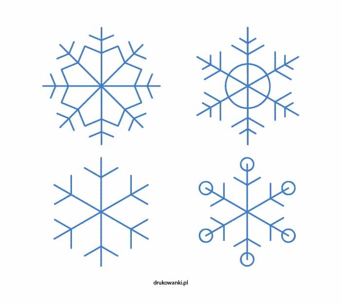 płatki śniegu zestaw rysunek