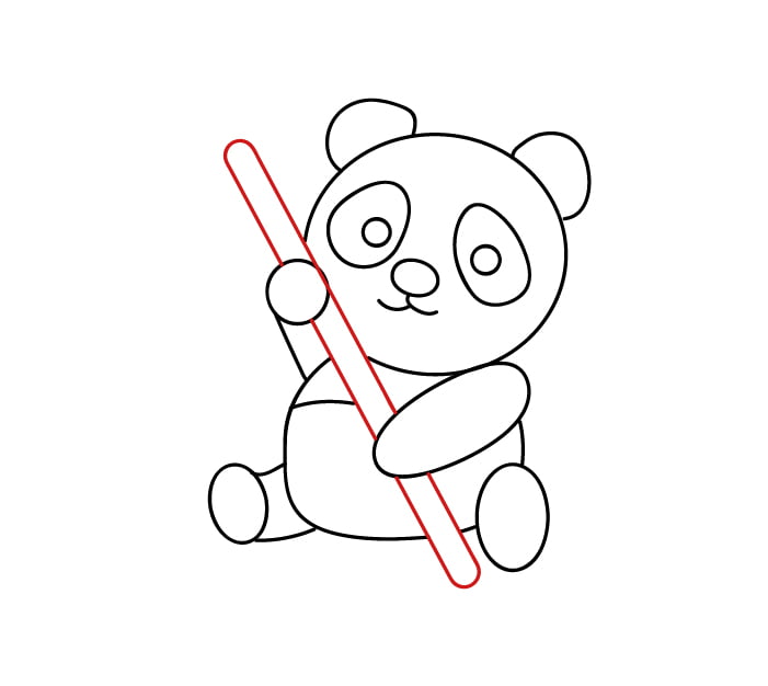 panda z bambusem
