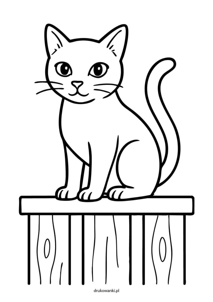 wlazł kotek na płotek kolorowanka