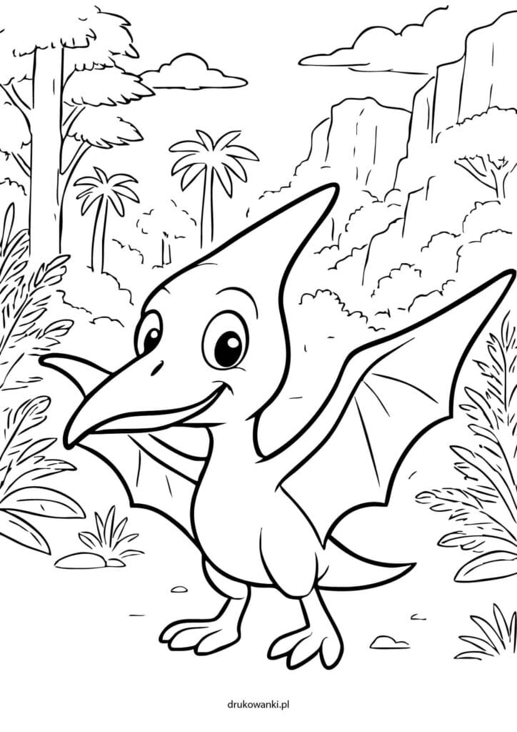 pterodaktyl kolorowanka