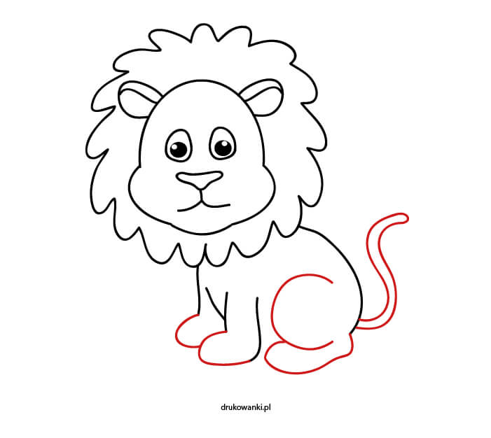 lew rysunek krok po kroku
