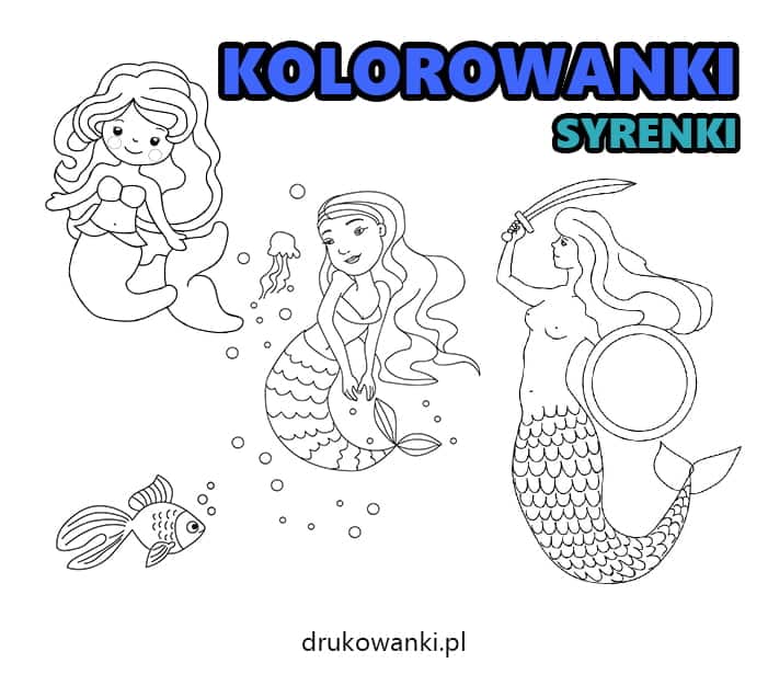 kolorowanki syrenki do druku