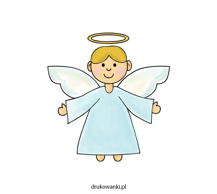 kolorowy aniołek rysunek