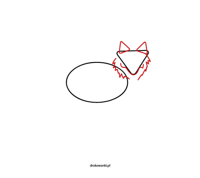 rysunek wilka krok po kroku