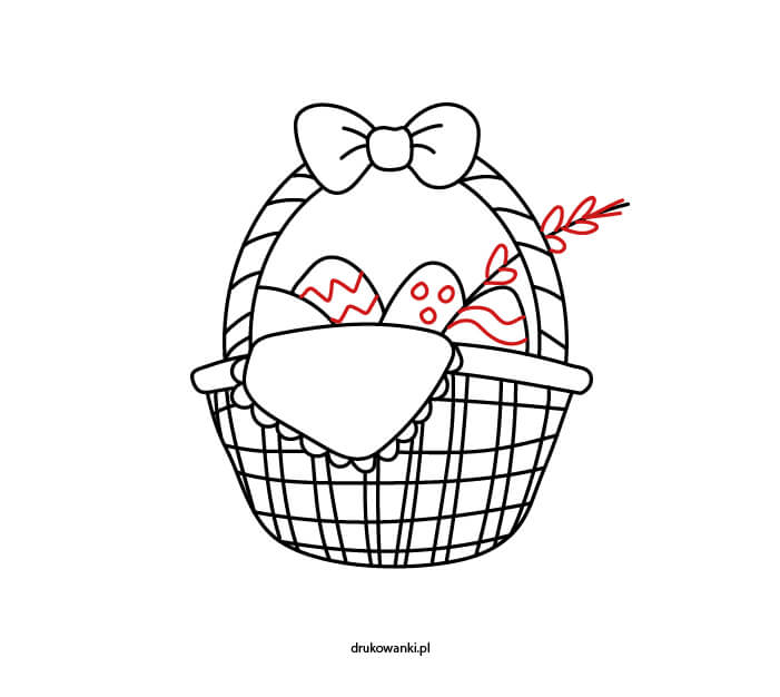 koszyk z pisankami rysunek