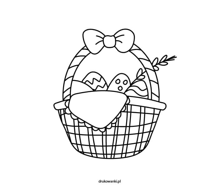 kolorowanka koszyk z pisankami