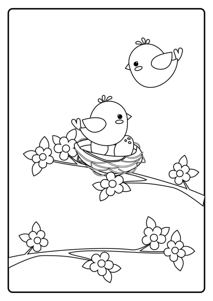 wiosenne ptaki kolorowanka