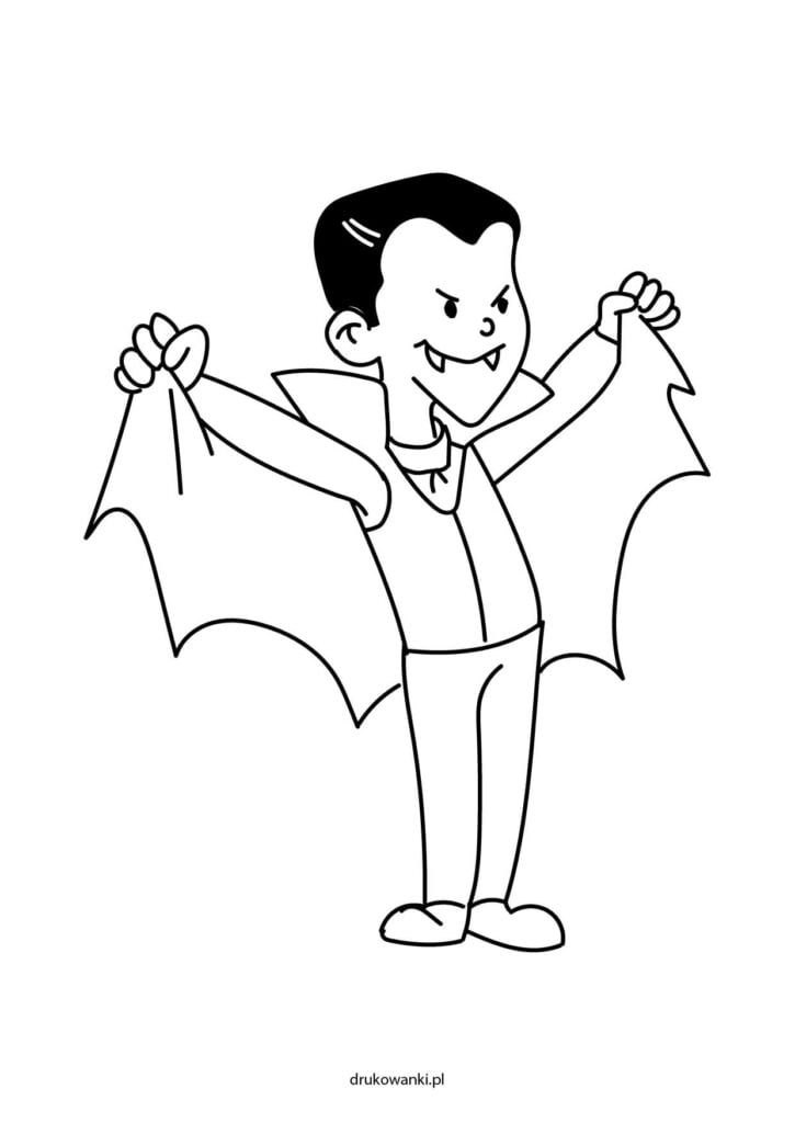 Dracula kolorowanka dla dzieci na Halloween