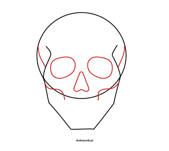 jak narysować prostą czaszkę dla dzieci