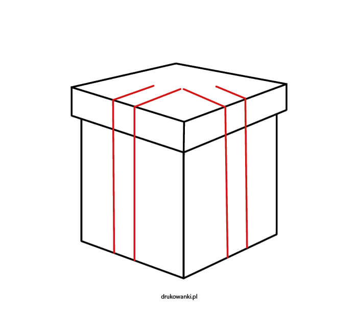 prezent ze wstążką jak narysować