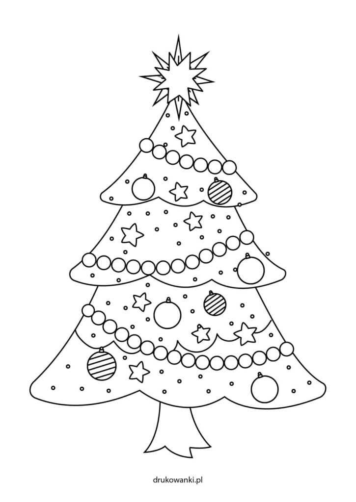 choinka z dekoracją kolorowanka