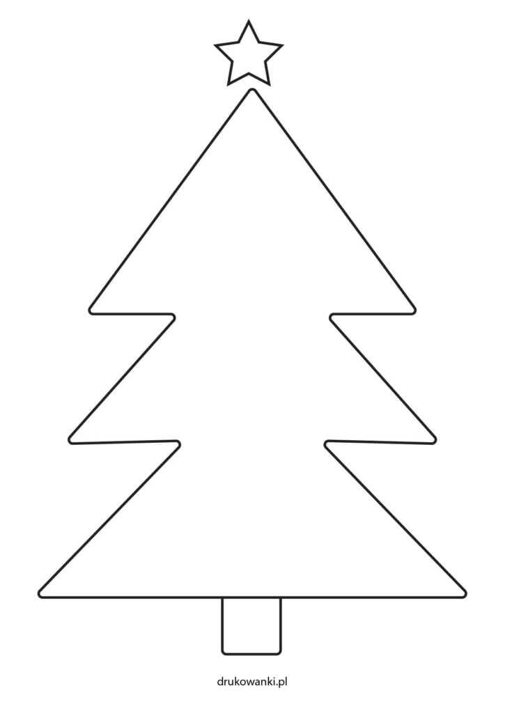 szablon choinki do kolorowania