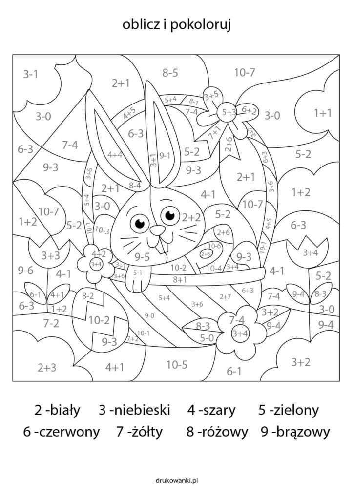 kolorowanka matematyczna liczenie do 10