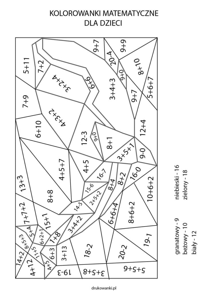 kolorowanki matematyczne