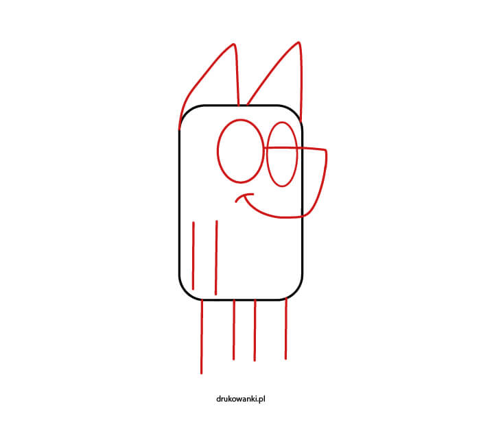 rysunek Bluey krok po kroku