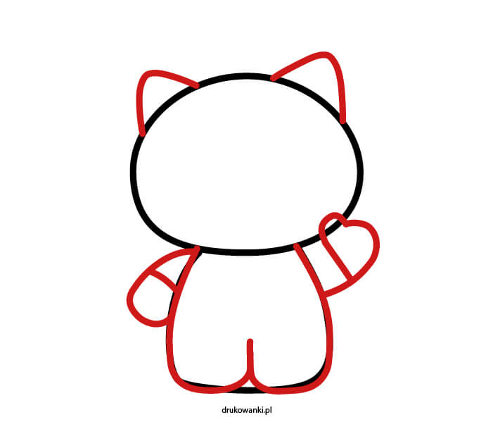 jak narysować Hello Kitty